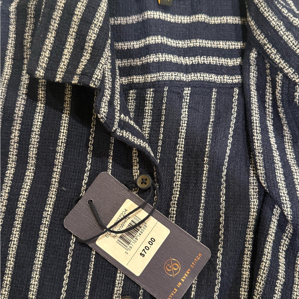 EGO Navy and White Striped Shirt